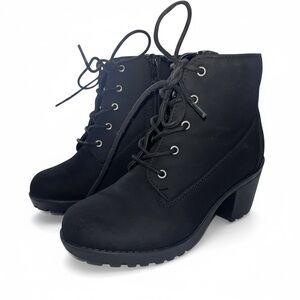 Black Lace-Up Ankle Boots